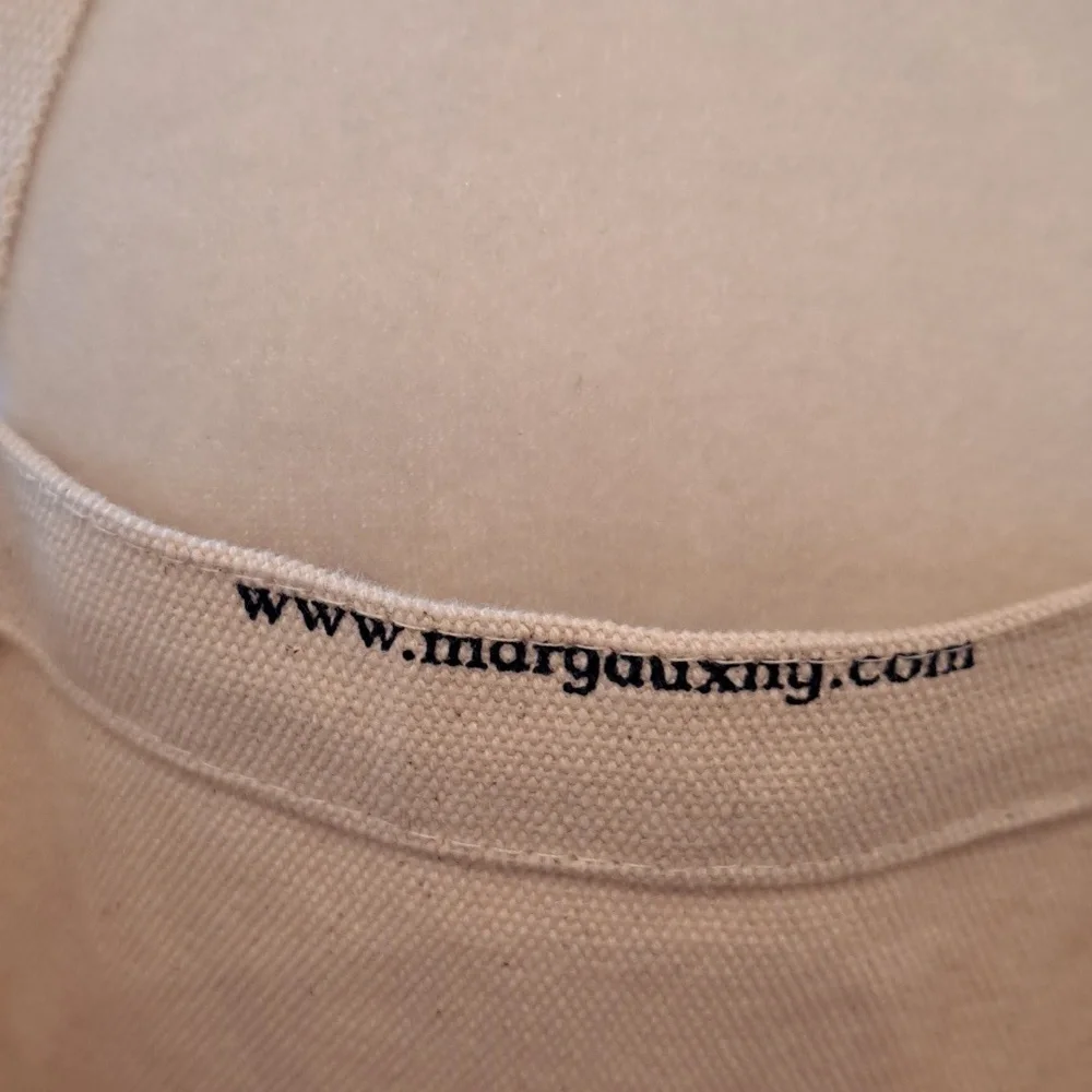 NWOT Margaux New York Natural Canvas Twill Tote Bag‎ Navy Print 17